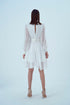 CHIFFON V-NECK LONG SLEEVE MINI DRESS - Barrus London